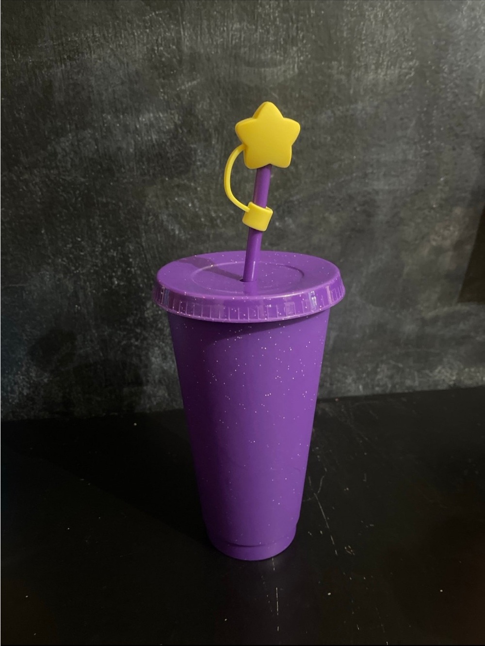Purple glitter tumbler 24 oz